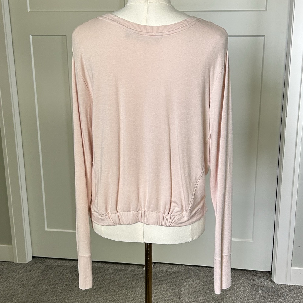 Athleta Twist Front Sweatshirt Womens M Blush Pink Modal Long Sleeve Nirvana - Picture 2 of 10